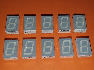 10x 7-Segment LED Anzeige 13mm gelb 0.51 Inch gem. Anode