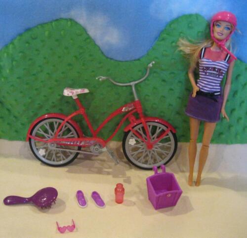 Barbie BIKING FUN Doll "Fresh 1959 Mini Dress"-BICYCLE BIKE HELMET SHOES SET LOT - Afbeelding 1 van 3