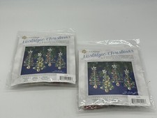 Solid Oak Nostalgic Christmas Premium Beaded Ornaments Kit 2 Sets 4  Trees NEW