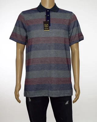 Tasso Elba Hommes Coupe Classique Rayé Foncé Combo Polo M L - Photo 1/2