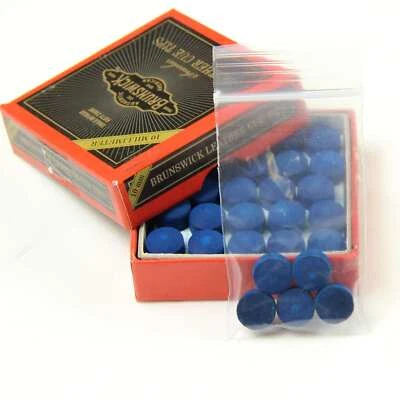 5 X 10mm Leather Blue Diamond Snooker Pool Cue Tips - Free Sandpaper - Image 1 of 2