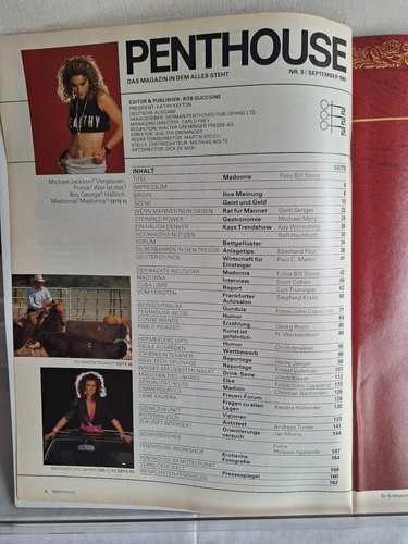 Penthouse Vintage-Magazin Deutsch 09/1985 (m.Madonna) - Bild 2 von 6
