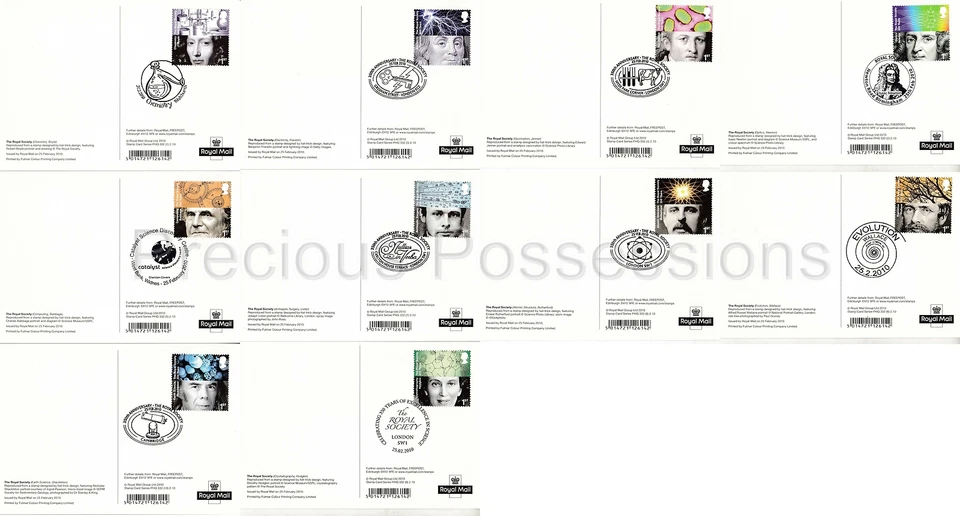 GB POSTCARDS PHQ CARDS USED REAR FDI FULL SET 2010 ROYAL SOCIETY PACK 332 - Image 2 of 2
