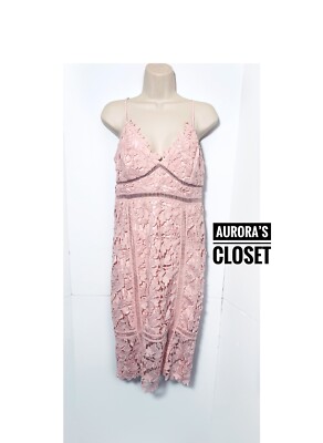 Bardot 4 Blush Botanica Dress Lace Cutout Midi Floral Lace Sheath $250 |  eBay