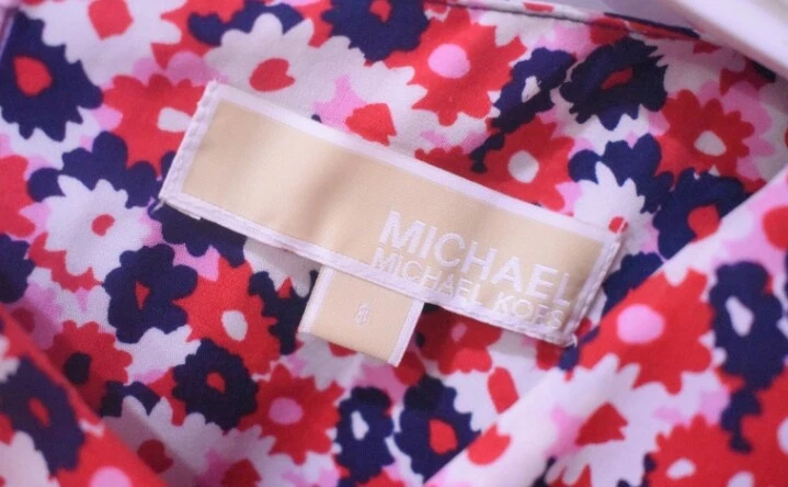 Abito donna Michael Kors pizzo linea A rosso bianco nero taglia 8 UK