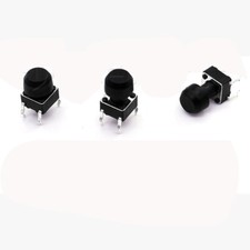 PBT Momentary Push Button Switch Micro Tactile Caps Round 6x6mm Black Clear