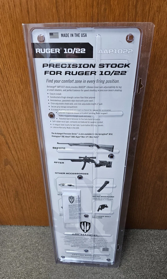 ProMag Archangel Ruger Precision Adjustable Stock Ruger 10/22, Black - AAP1022 - Image 2 of 4