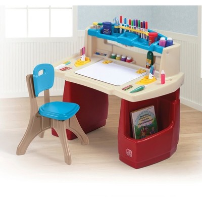 Step 2 Deluxe Art Activity Table Desk Children Play Chair Toddler