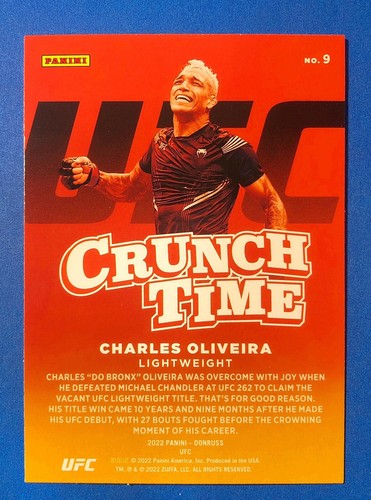 Charles Oliveira ~ 2022 Panini Donruss UFC ~ Crunch Time - Picture 2 of 2