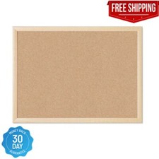 U Brands Cork Bulletin Board, 17" x 23", Birch Frame, 4973U