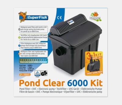 Superfish PondClear Teichfilter Set 6000 mit 7 W UVC + Pumpe (für max 6000 L)