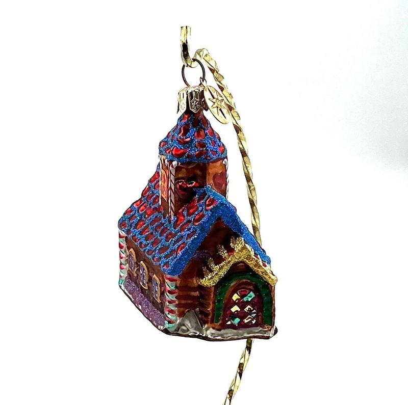 RADKO CANDY CORNER CHURCH GEM GLASS CHRISTMAS ORNAMENT 00-505-0