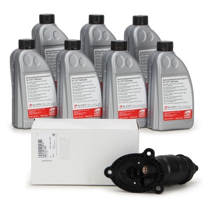 ORIGINAL Audi Hydraulikfilter + 7L febi Getriebeöl für AUDI 0AW CVT-Multitronic