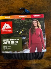 Ozark Trail Seamless Base Layer Crew Neck Top Women s Black Soot XS NEW