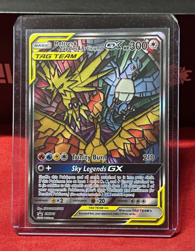 Pokemon TCG Moltres & Zapdos & Articuno GX TAG TEAM Promo Holo SM210 300HP