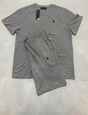Polo Ralph Lauren Gray 2-Piece Set: Logo Tee Drawstring Shorts M