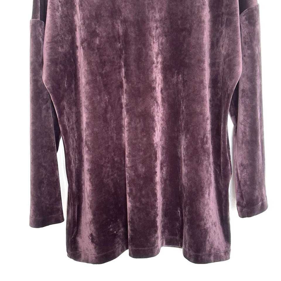 Suéter Pure Jill para mujer cuello alto grande púrpura terciopelo manga larga pulóver Foto 4 de 4