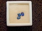3x Natural Medium Blue Sapphire Faceted Gemstones, 3.5x4.5mm Oval - .98 Ct Tw