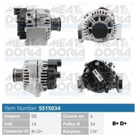 Lichtmaschine Generator Lima Meat & Doria 5515034 14V FüR Opel Astra A04 Corsa 3