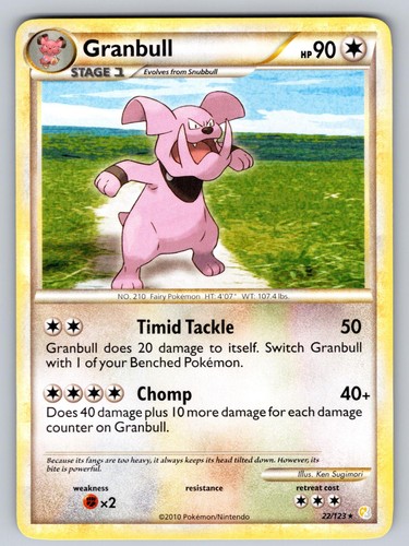 Granbull 22/123 Rare HeartGold & SoulSilver Pokemon Lightly Played