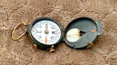 W.W. I & II Vintage U.S.A. Engineer Corps, Brass Compass. Cruchon & Emons, Paris