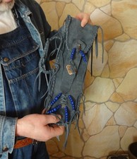 020 - Flötentaschen Leder Neu – Länge ca. 40/38 cm Farbe: blau