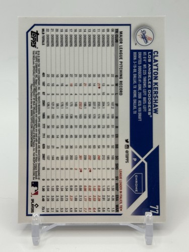2023 Topps Chrome Logofractor Edition rifrattore blu /150 Clayton Kershaw #77 - Foto 2 di 2