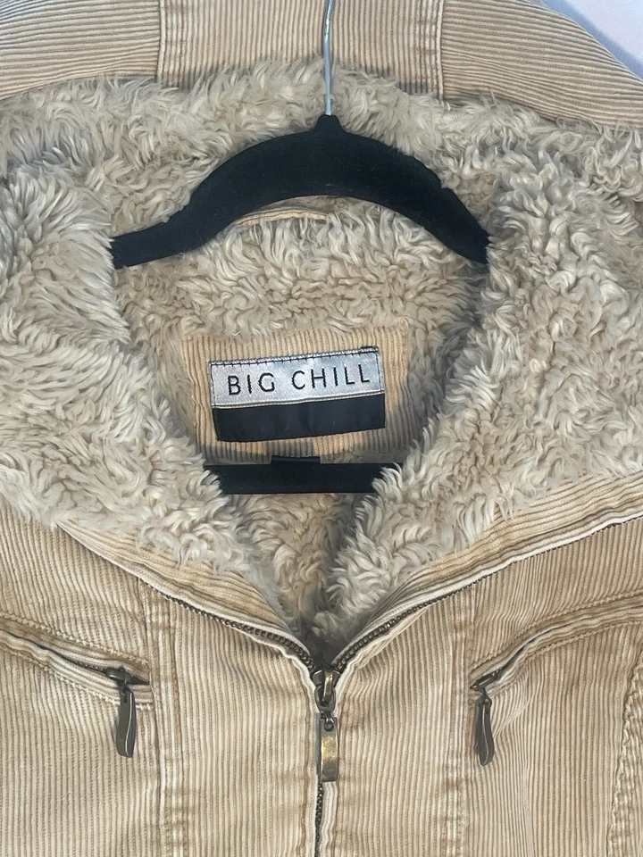 Chaqueta Big Chill Marrón Pana Y2K Piel Sintética Mujer Talla Mediana Preppy De Colección Foto 2 de 4