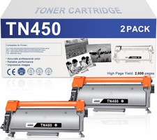 NEW TN450 TN-450 High Yield Toner Cartridge For Brother Replacement - 2PK