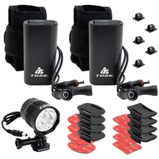 Tusk Helmet LED Light Kit One Light Two Batteries for Motorcycle / Mountain Bike