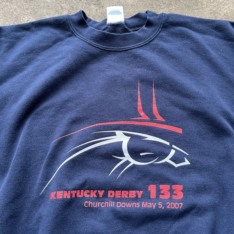 Kentucky Derby 2007 официальный синий длинным рукавом Sz L  - Изображение 2 из 4