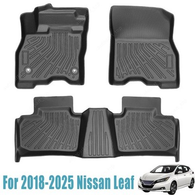 1st & 2nd Row Floor Mats Liners Fits 2018-2025 Nissan Leaf TPE Anti-Slip Black