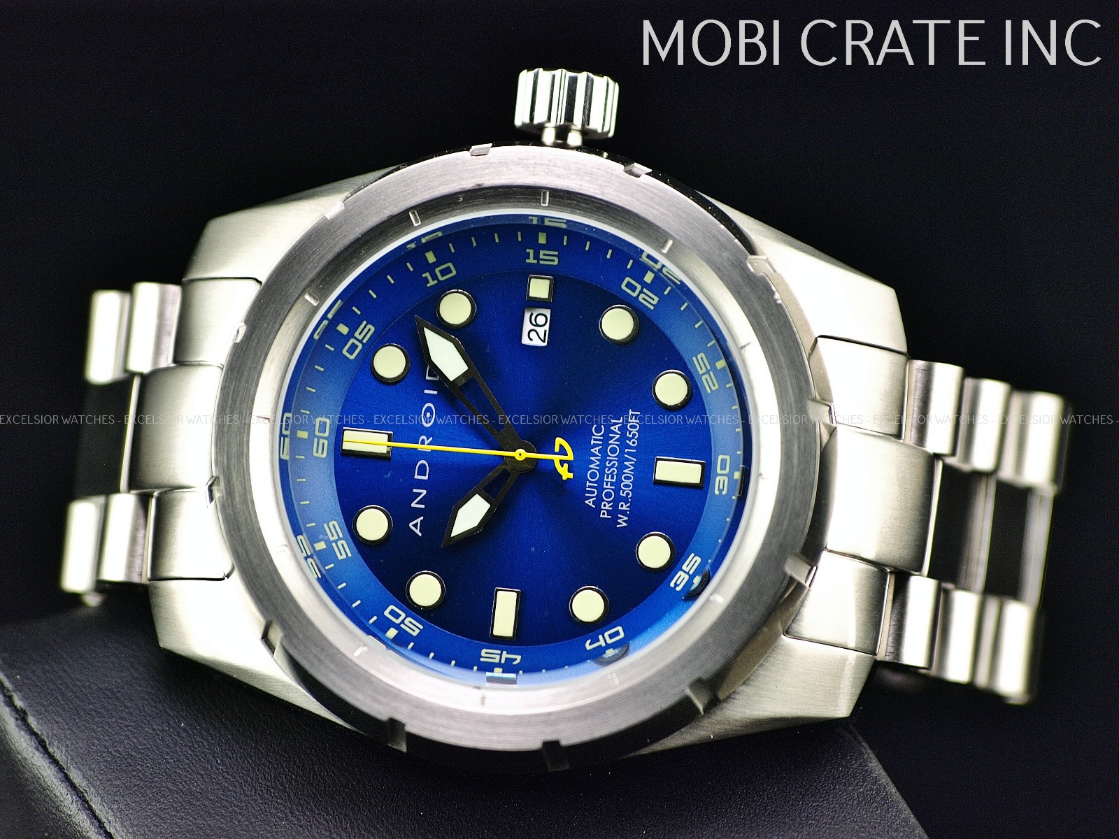 Popy Dial Rare Android 50mm Armor Men's NH35A Automatic 500m Diver Blue Dial ...
