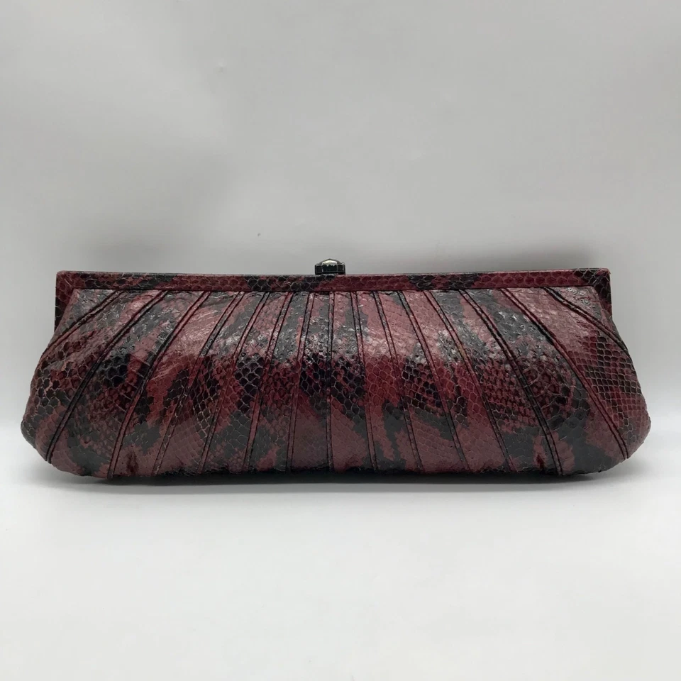 Bolso de mano Kotur de piel de serpiente rosa y negro Foto 2 de 4