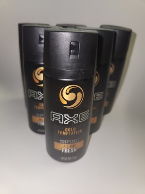 (6) Axe Gold Temptation Long Lasting 48 Hr Fresh Deodorant Body Spray