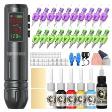 Wormhole Tattoo Kit 77PCS Wireless Tattoo Gun Kit with 1,600 mAh Capacity Bat...