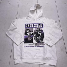 Old Navy Olivia Rod Hoodie Sweatshirt Girl 10-12 White Obsessed Graphic Pullover