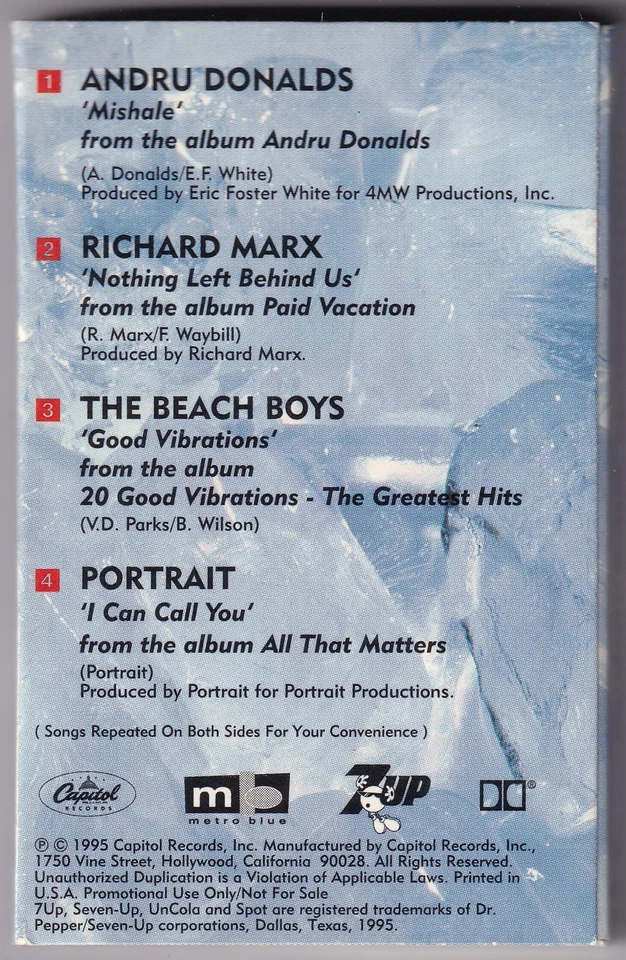 7UP Capitol Records Un-Sampler Cassette 1995 Promo - Image 2 of 4