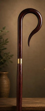 Handcrafted Wooden Shepherd's Crook Walking Cane   Liturgical Pastor Staff, Gift