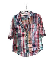 Tommy Hilfiger Colorful Plaid Button-Up Shirt Size M