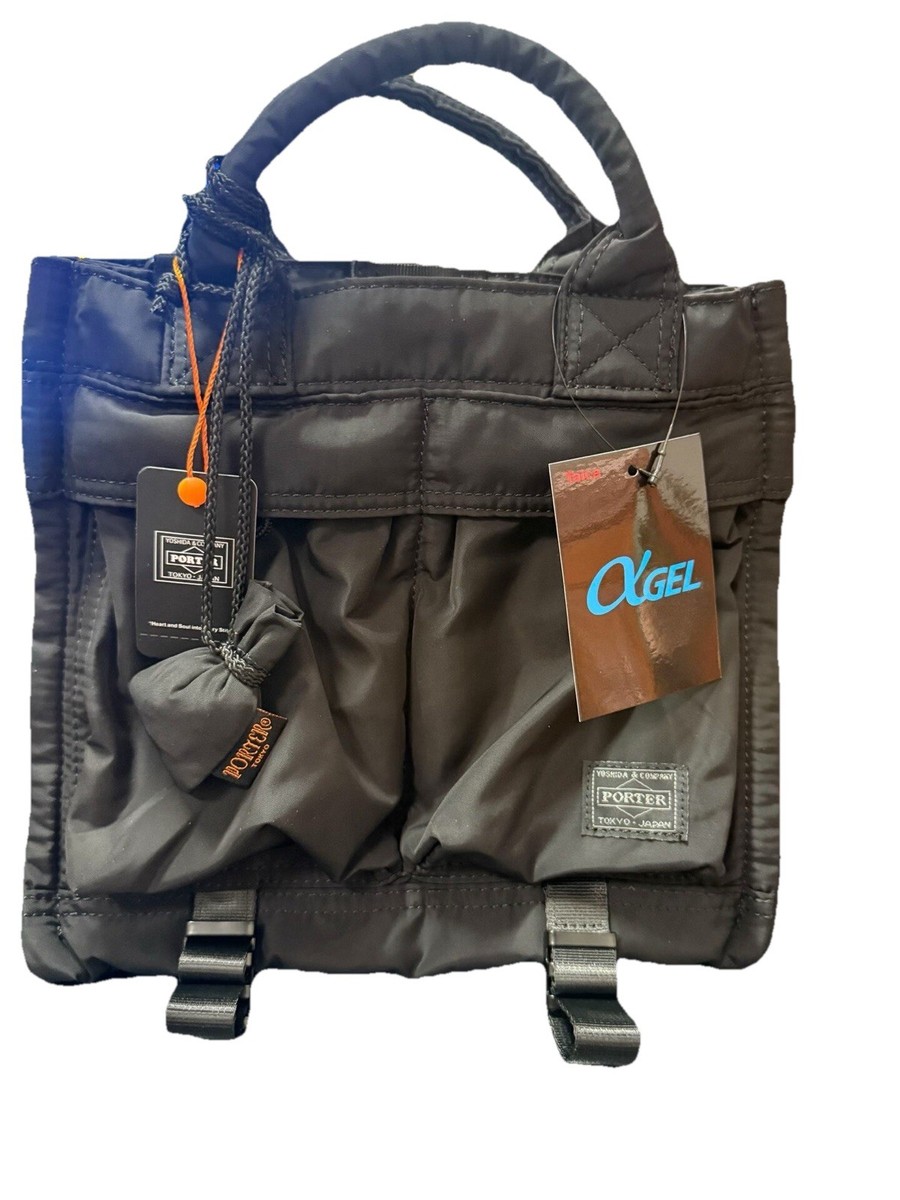 HEAD PORTER SENSES Tote Bag (S) Black Matte αGEL Handles Pad Made