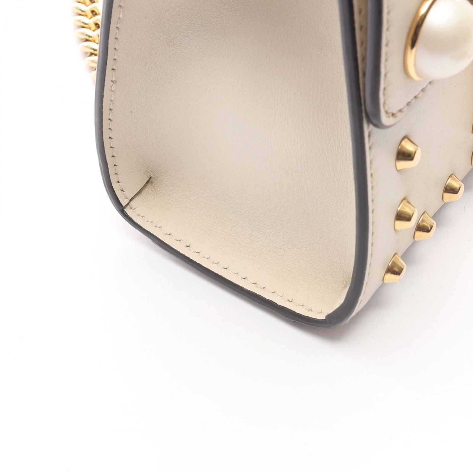 GUCCI Chain Shoulder Bag 432182 leather White Used Women thumbnail 7