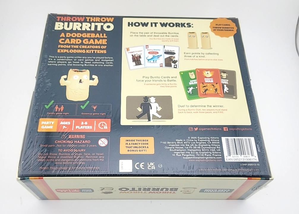 Throw Throw Burrito Card Game by Exploding Kittens SEALED
