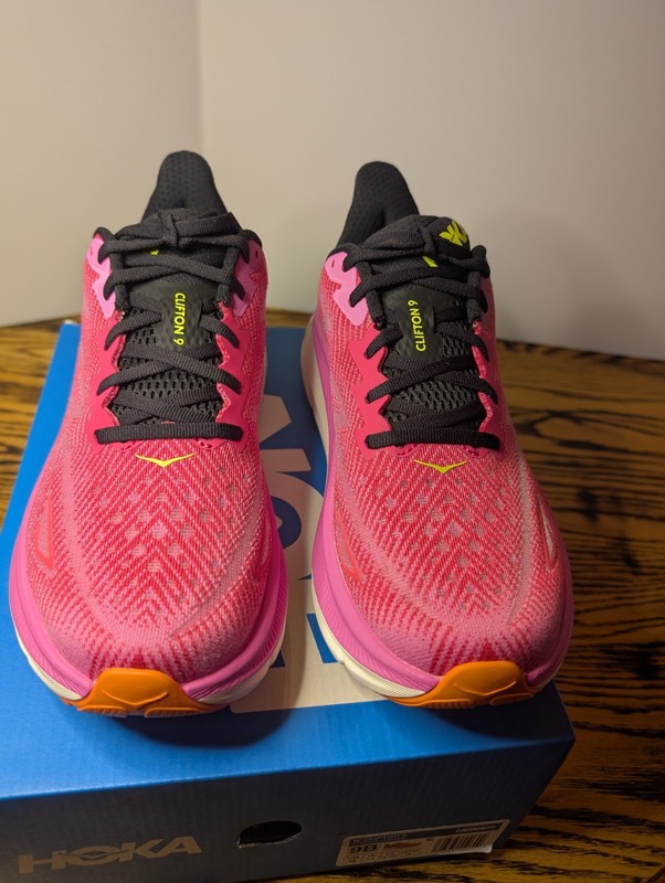 Hoka Clifton 9 Women's Running Shoes Mesh Pink Breathable Comfort 9B 1127896
