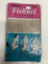 NWT Vintage Women s Fishnet Stockings, Brown, Nylon, Fits Shoe 81/2-11