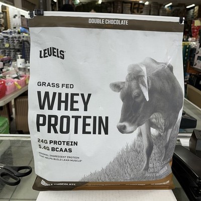 Levels Whey Protein Double Chocolate Grass Fed Whey Protein 5.64 LB, 80 Servings