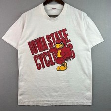 Vintage Iowa State Cyclones Mascot White Tee Shirt L