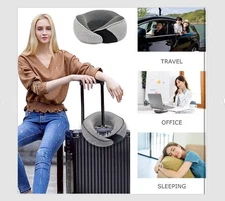 Travel Pillows for Airplanes, 100% Pure Memory Foam Neck Pillow, 360° Support St