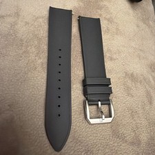 Halios FKM Black Rubber Curved End Quick Release Strap 20mm Stainless Seaforth