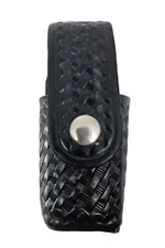 Dutyman Black Leather 2 oz. Mace/OC Holder Basketweave 3621BG